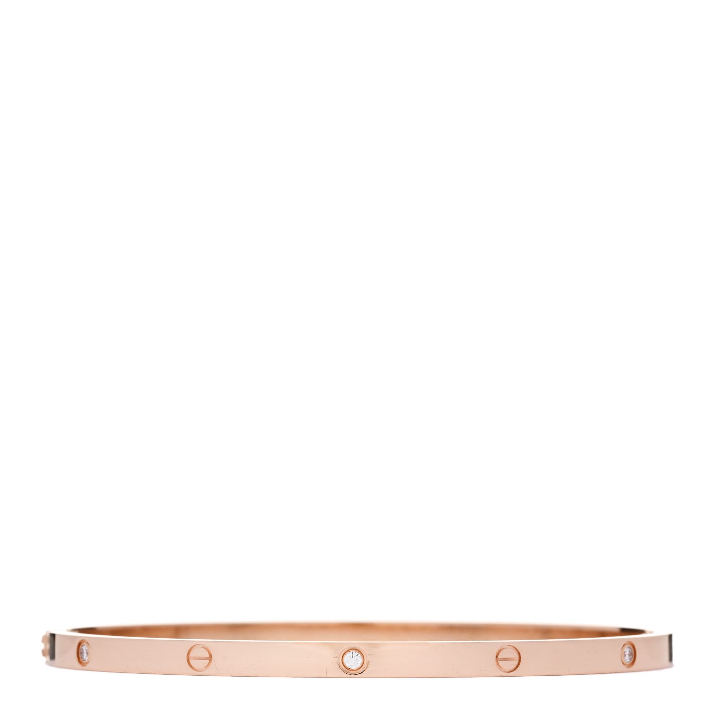 18K Pink Gold 6 Diamond Small LOVE Bracelet 19