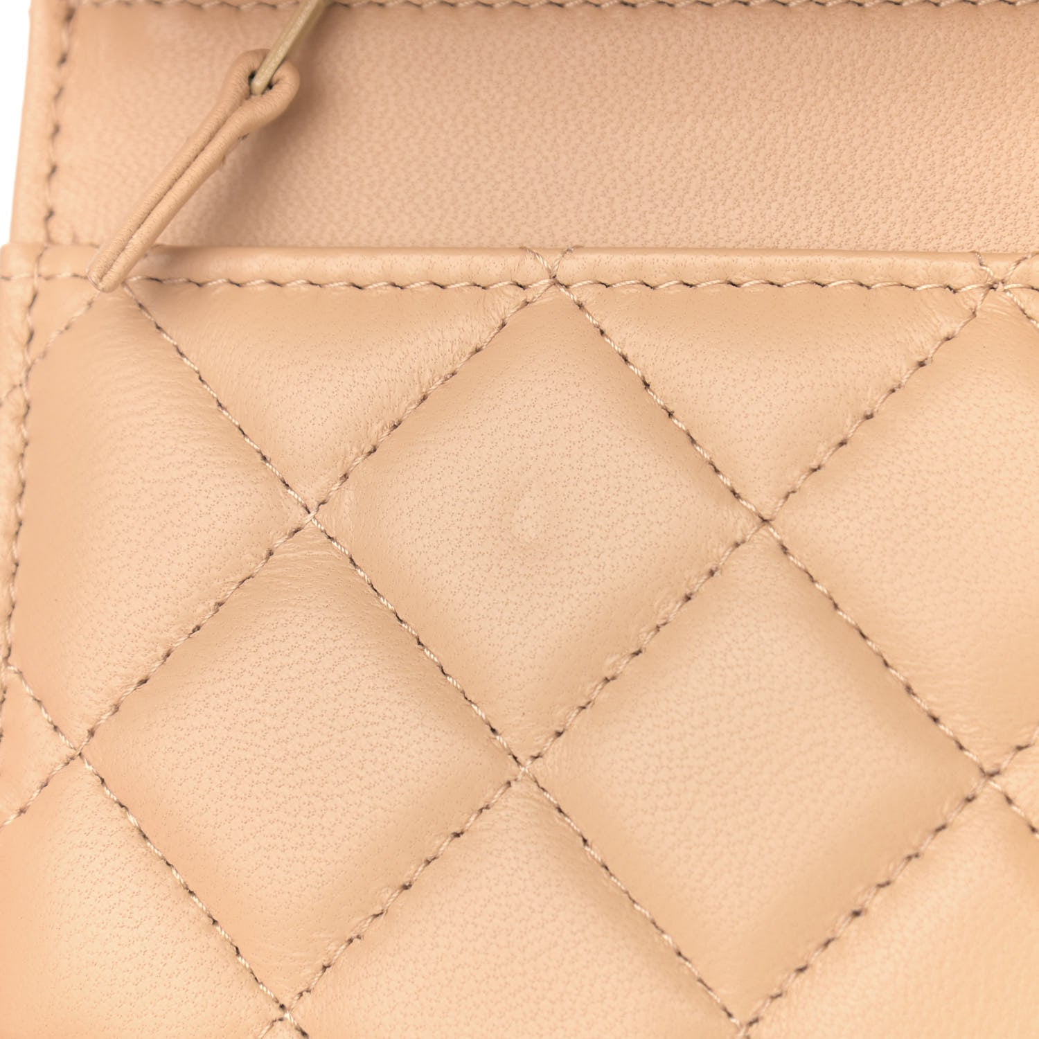 Chanel Lambskin Quilted CC Pearl Crush Wallet on Chain WOC Beige 9 of 13
