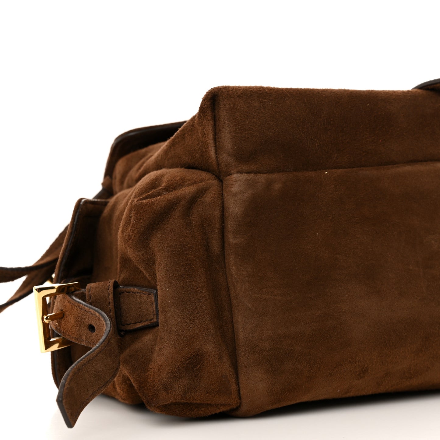 Suede Medium Explore Shoulder Bag Cacao