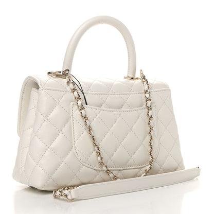 Chanel Caviar Quilted Mini Coco Handle Flap White 2 of 4