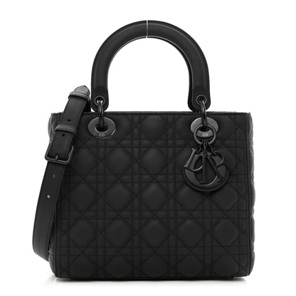 Christian Dior Ultra Matte Calfskin Cannage Medium Lady Dior Black 1 of 9