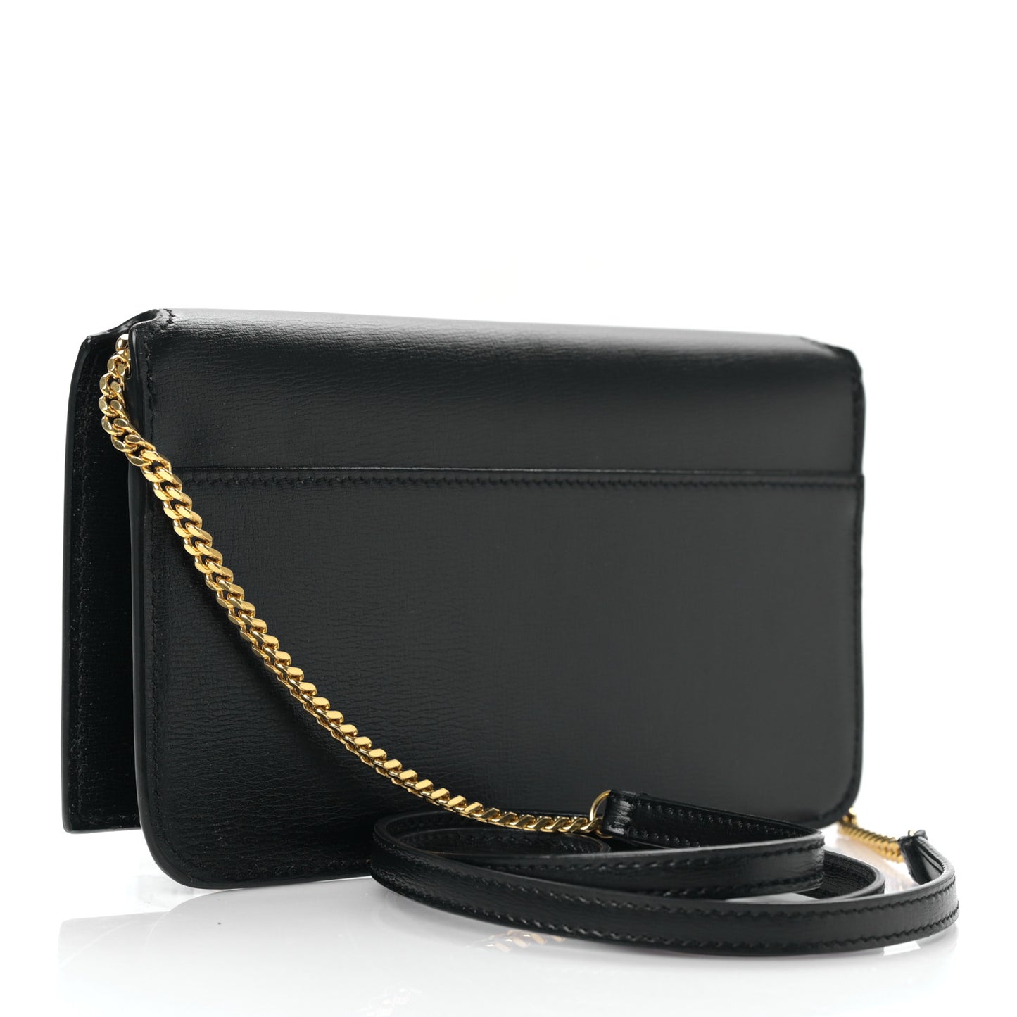 Smooth Calfskin Monogram Phone Holder Crossbody Black
