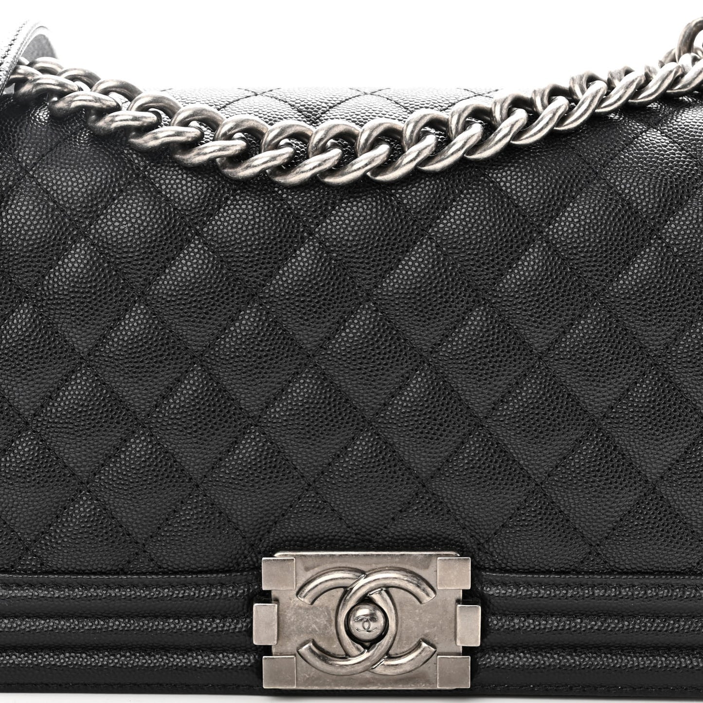 Caviar Quilted Medium Boy Flap Black