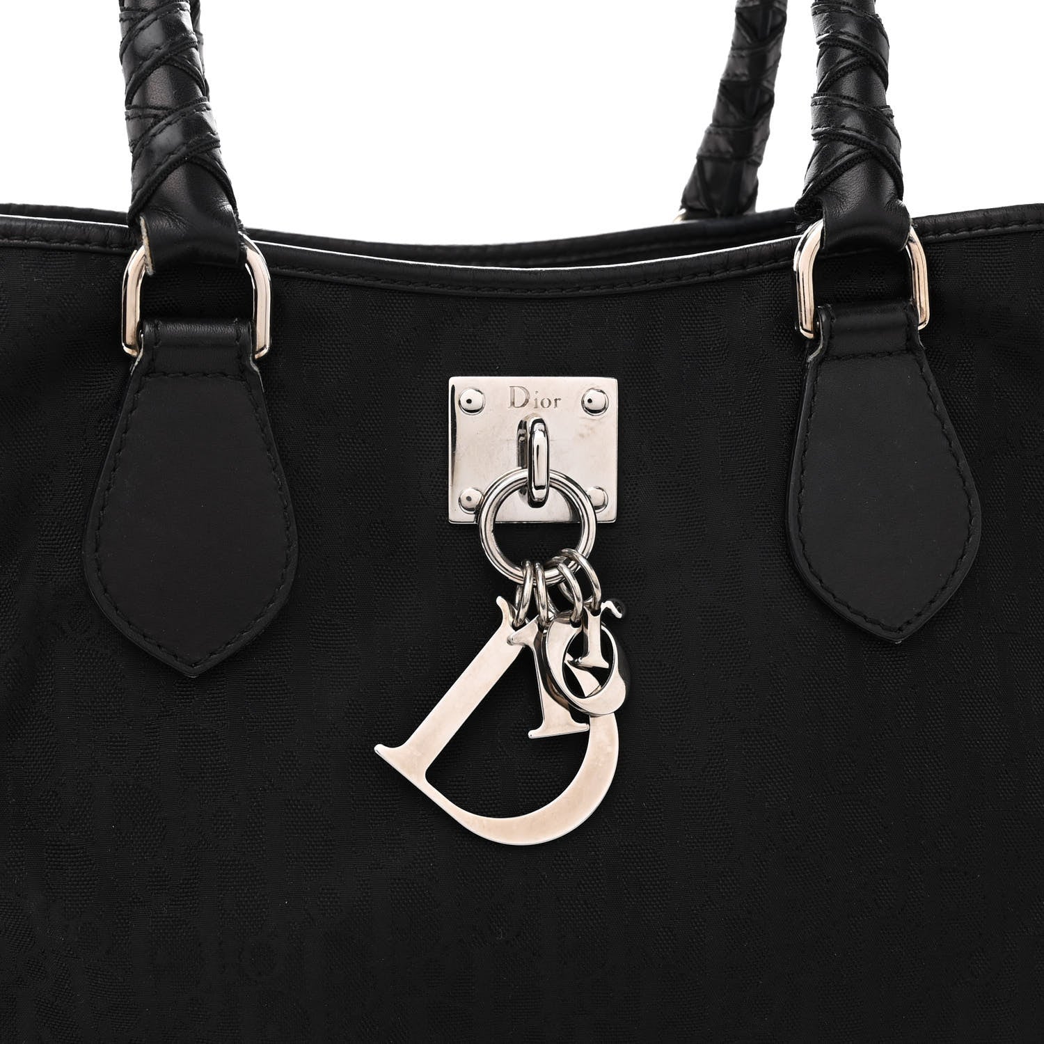 Christian Dior Nylon Monogram Medium Lovely Tote Black 7 of 9