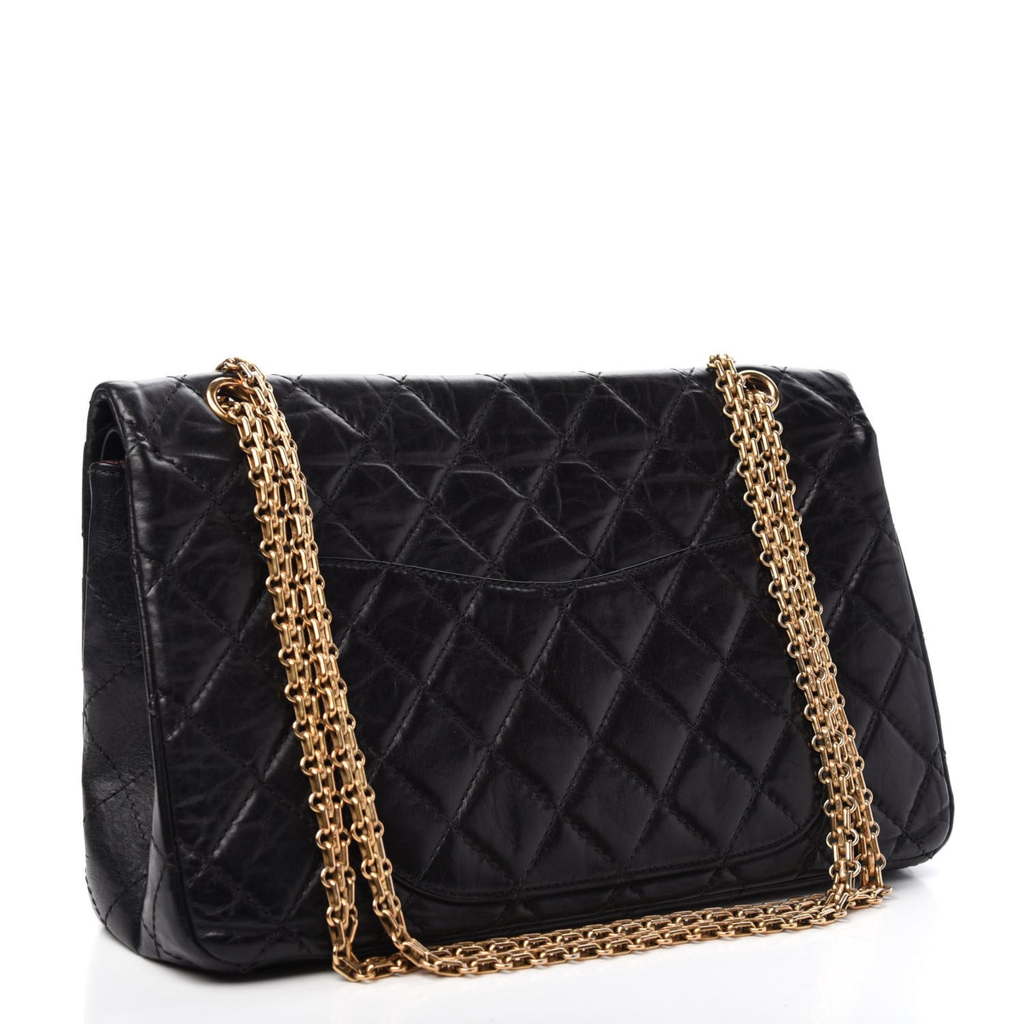 Aged Calfskin Quilted 2.55 Reissue 227 Flap Black