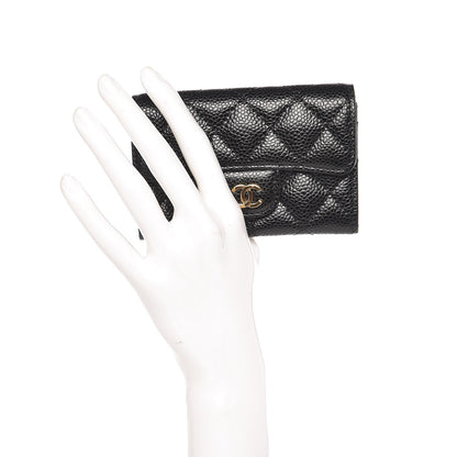 Chanel Caviar Quilted Flap Card Holder Black 2 of 9