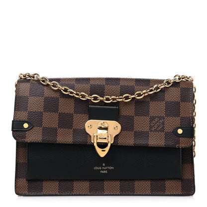 Louis Vuitton Damier Ebene Vavin Chain Wallet Black 1 of 9