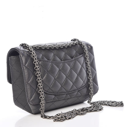 Chanel Metallic Sheepskin Quilted 2.55 Reissue Mini Flap Dark Silver 3 of 12