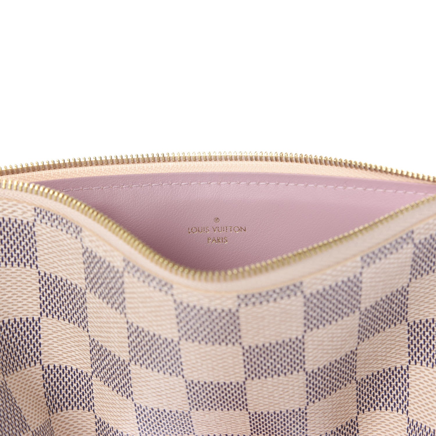 Louis Vuitton Damier Azur Felicie Chain Wallet Zippered Insert Rose Ballerine 5 of 7