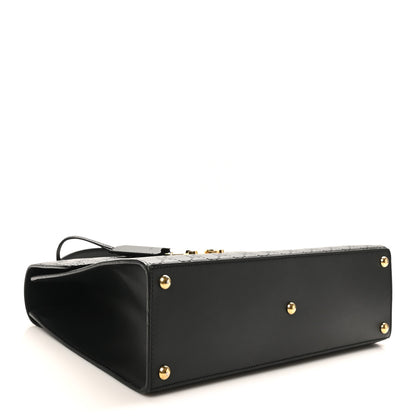 Gucci Guccissima Signature Medium Padlock Top Handle Bag Black 4 of 10