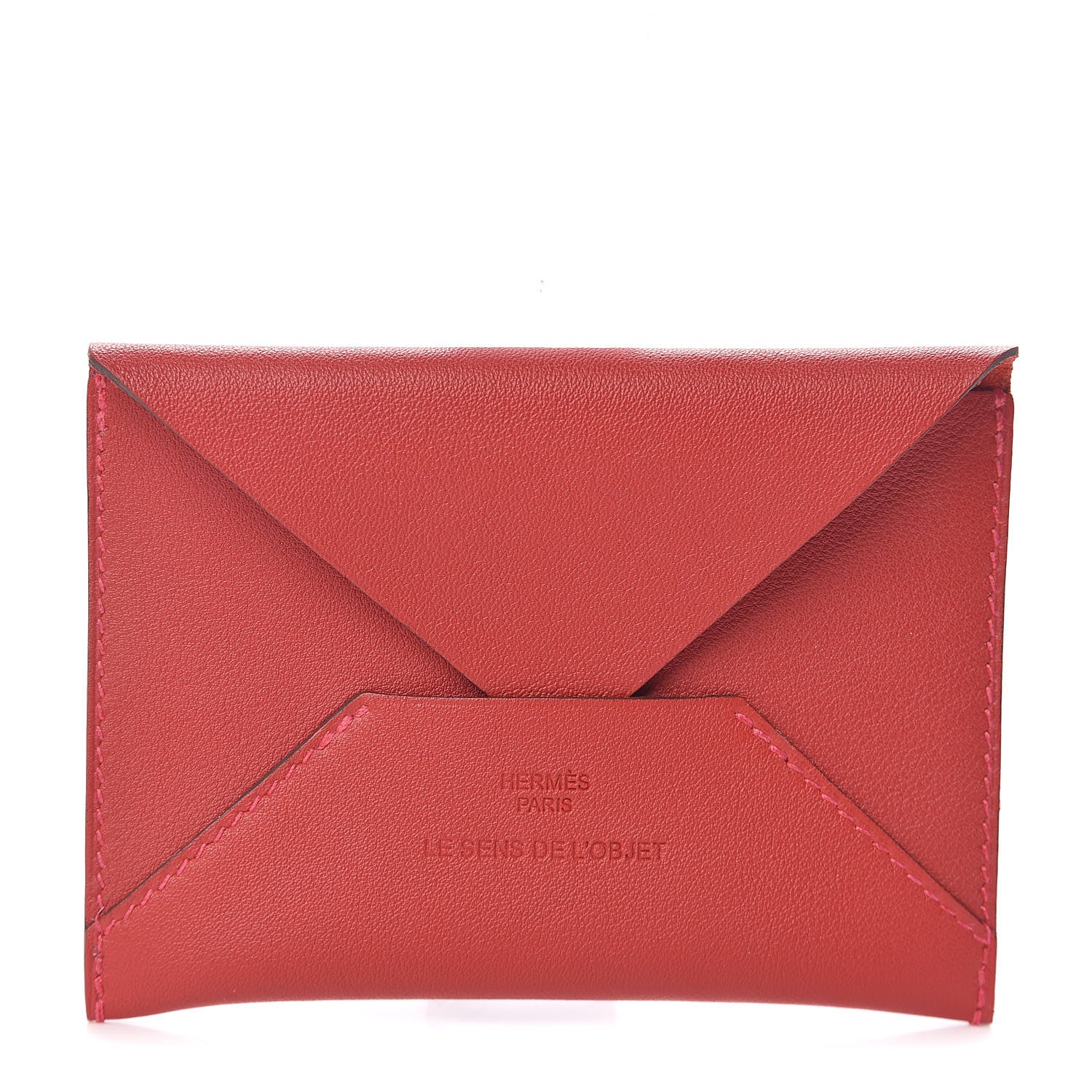 Hermes Swift Le Sens De L'Objet Envelope Card Case Vermillion 1 of 8
