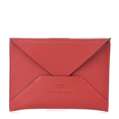 Hermes Swift Le Sens De L'Objet Envelope Card Case Vermillion 1 of 8