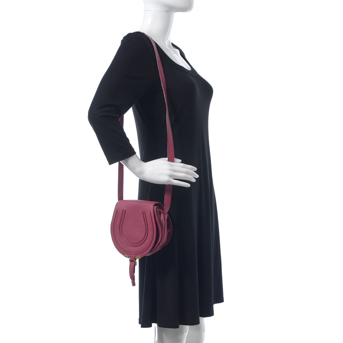 Calfskin Mini Marcie Round Crossbody Bag Dreamy Pink