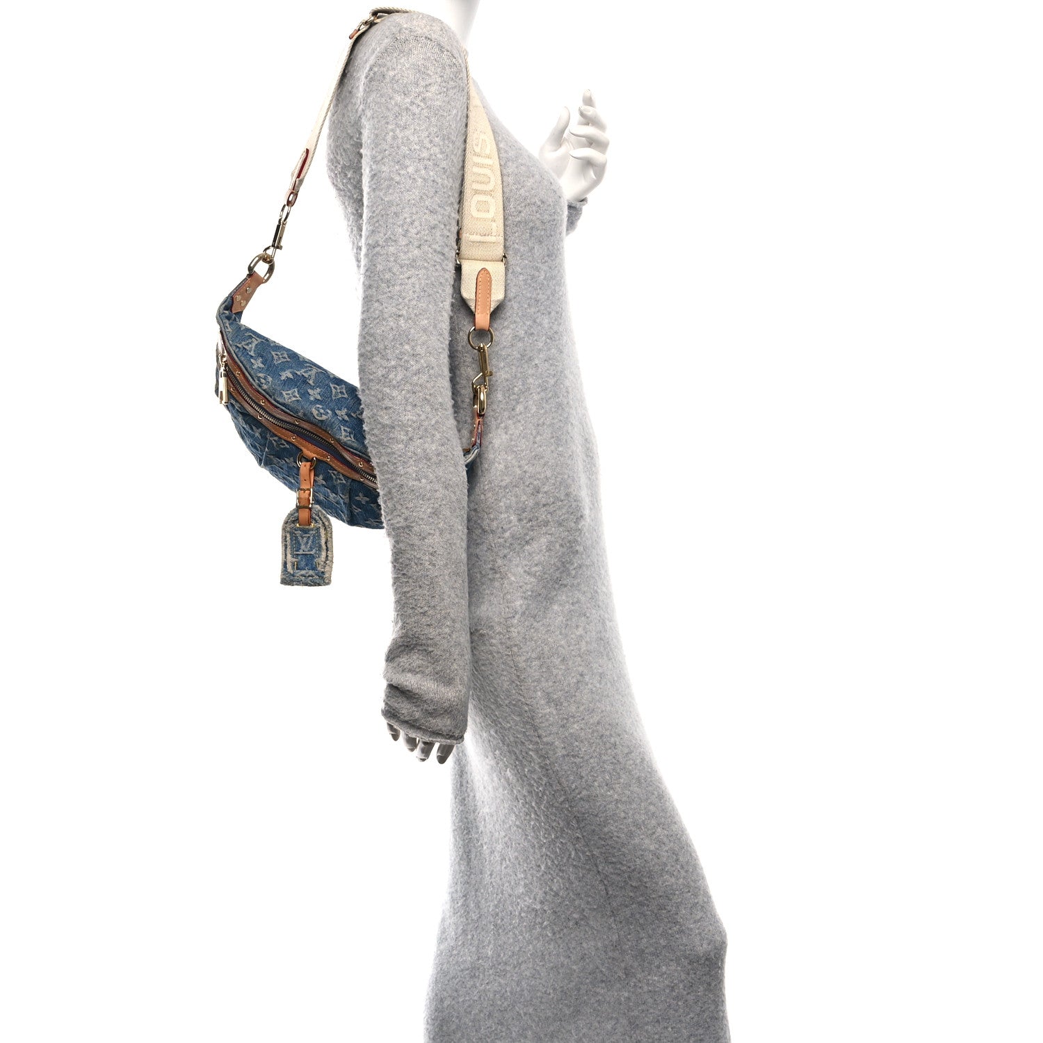 Louis Vuitton Monogram Denim High Rise Bumbag Blue 2 of 12