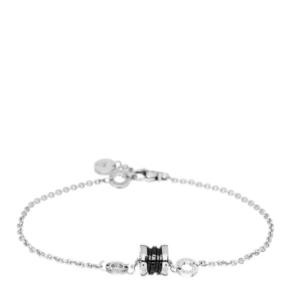 Bulgari Sterling Silver Black Ceramic Save the Children Bracelet ML 1 of 3