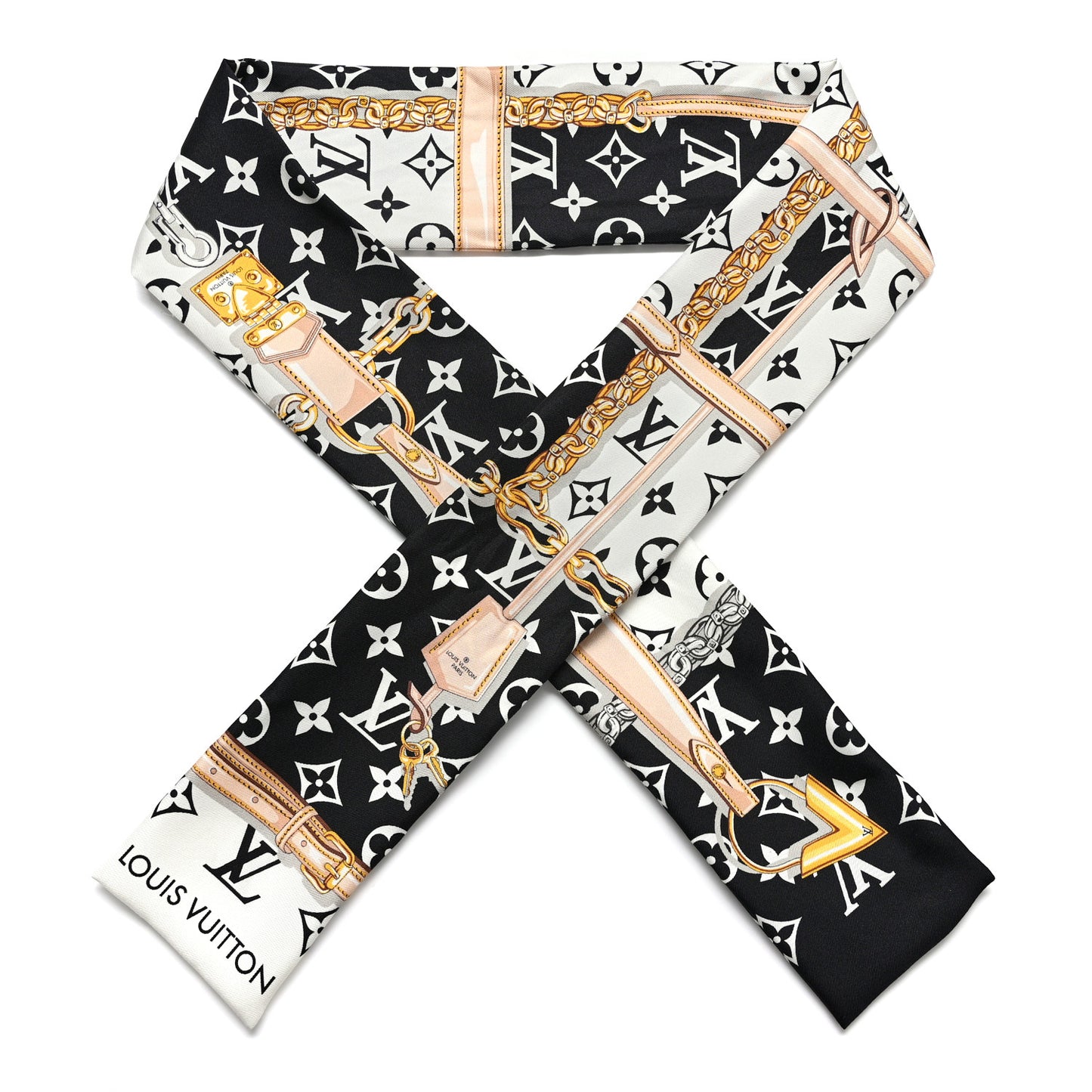 Silk Monogram Confidential Bandeau Black