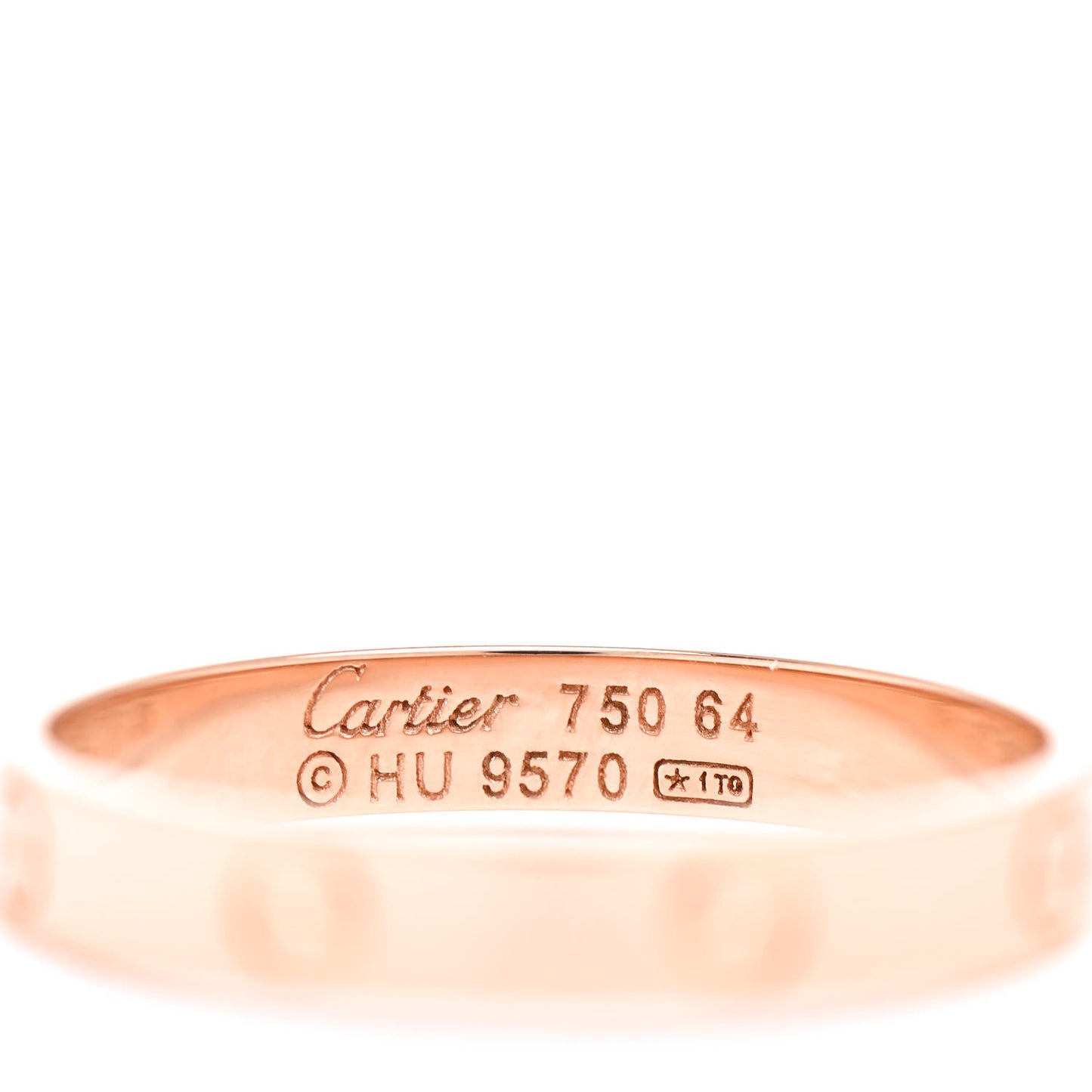 18K Pink Gold 3.5mm LOVE Wedding Band Ring 64 10.75