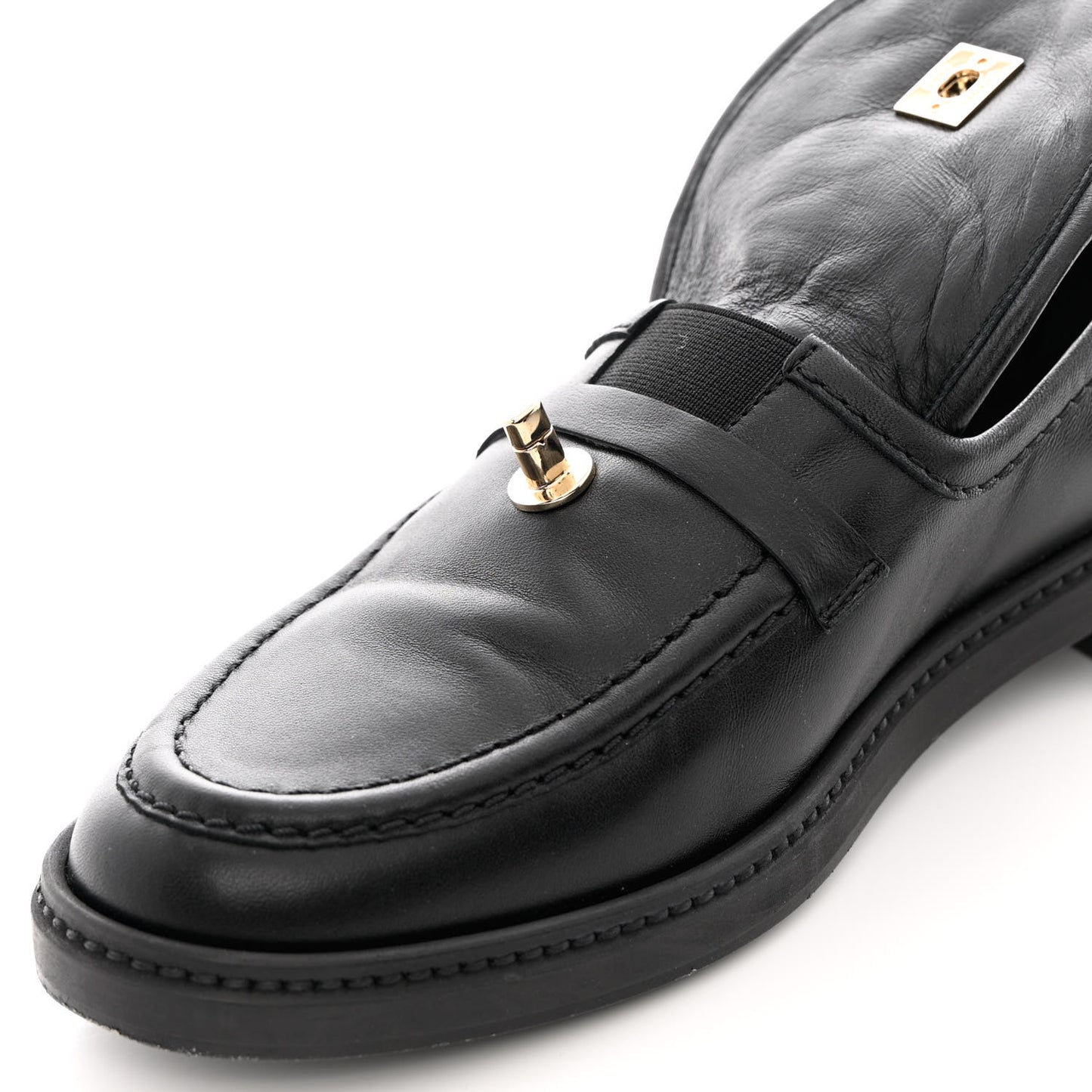 Lambskin Quilted CC Turnlock Loafers 38 Black