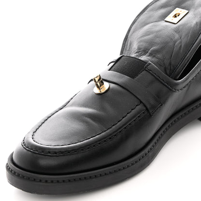 Chanel Lambskin Quilted CC Turnlock Loafers 38 Black 9 of 12