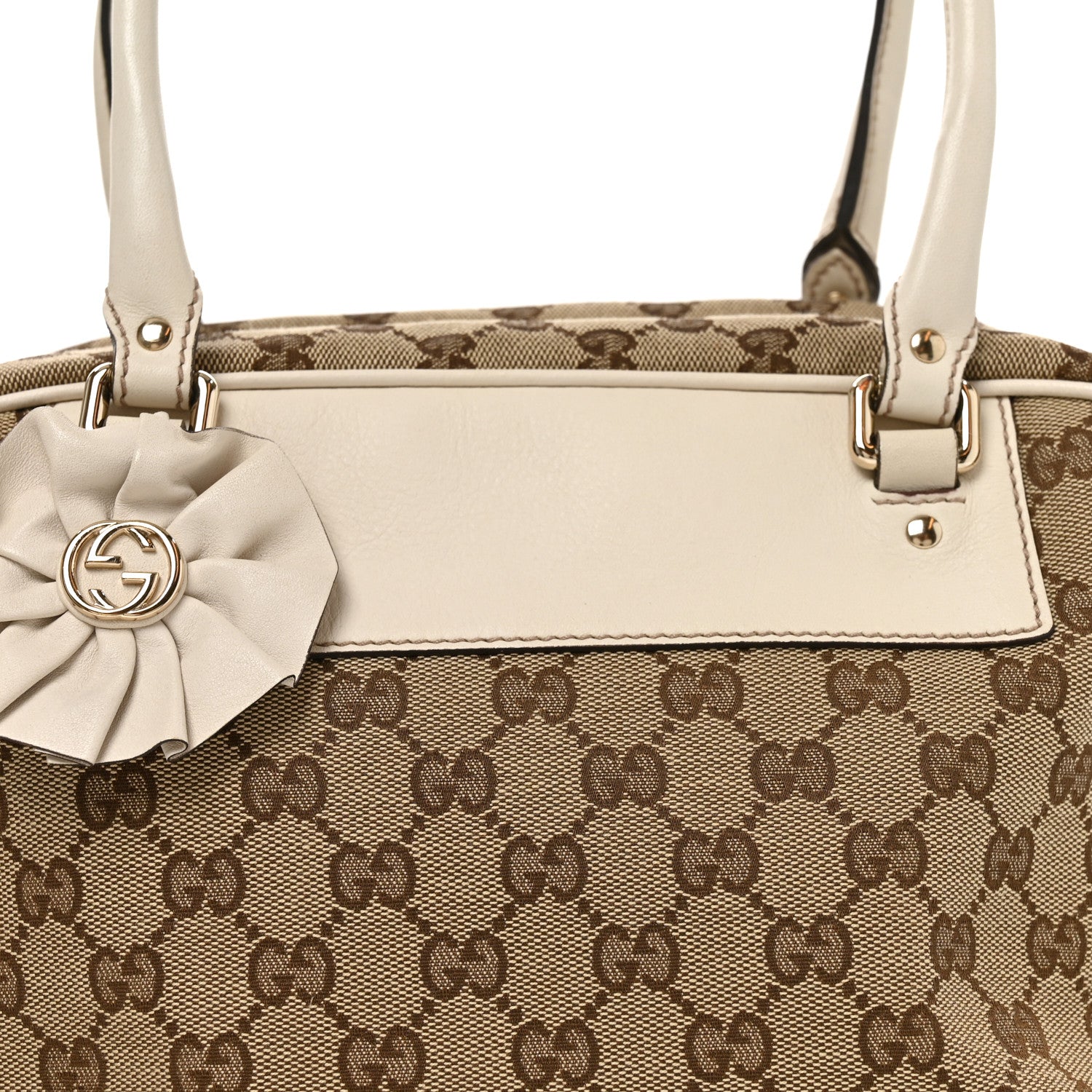 Gucci Monogram Trophy Tote Beige Ebony Mystic White 7 of 9