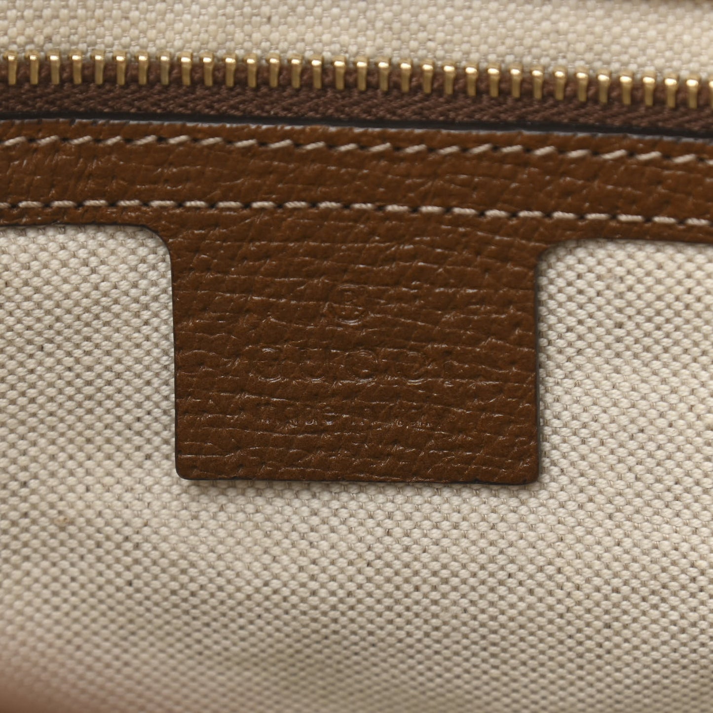 Monogram Medium Bree Zippered Tote Beige Tabacco