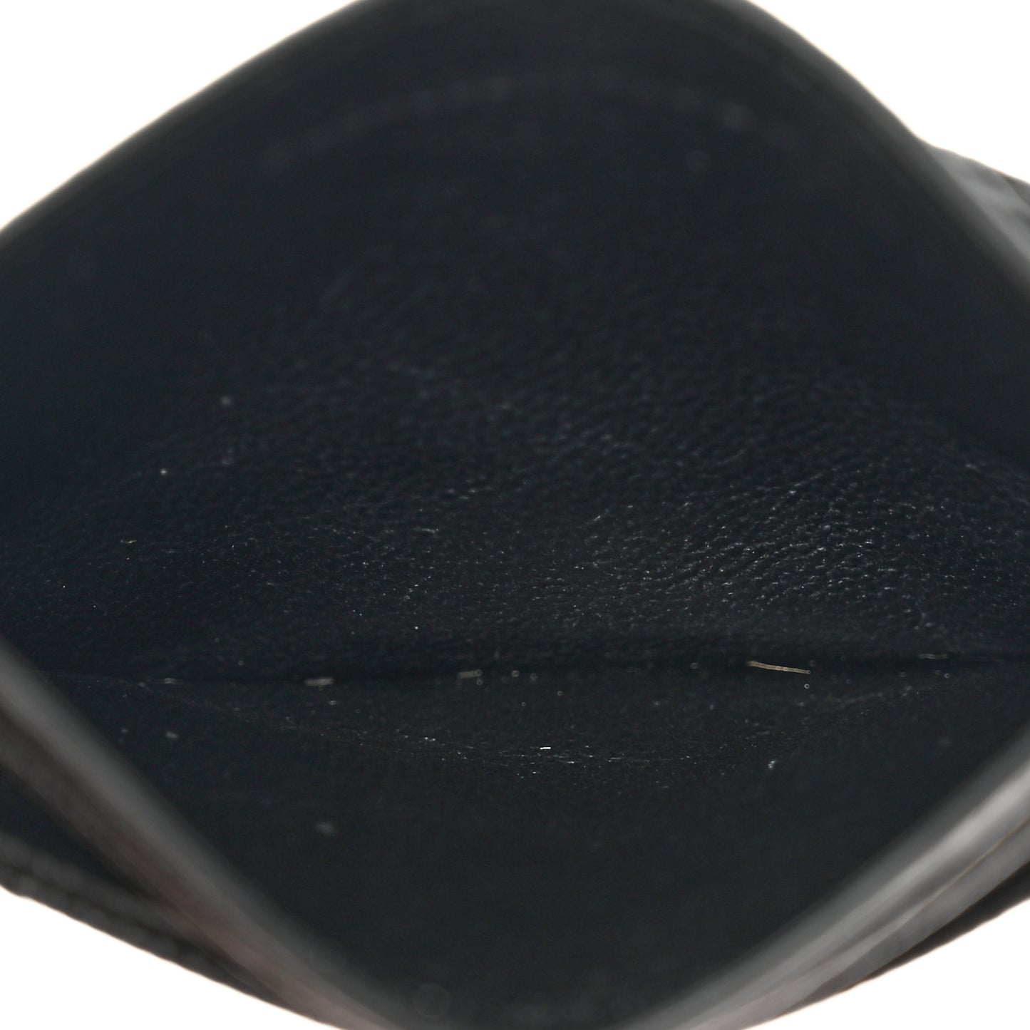 Grain De Poudre Matelasse Chevron Monogram Credit Card Case Black