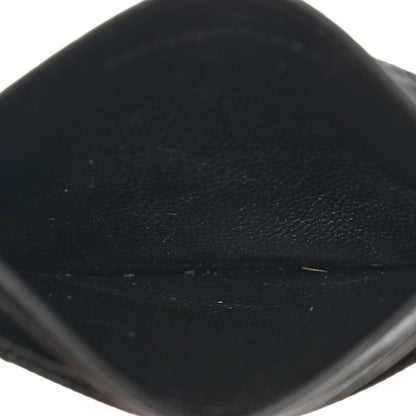 Saint Laurent Grain De Poudre Matelasse Chevron Monogram Credit Card Case Black 5 of 8