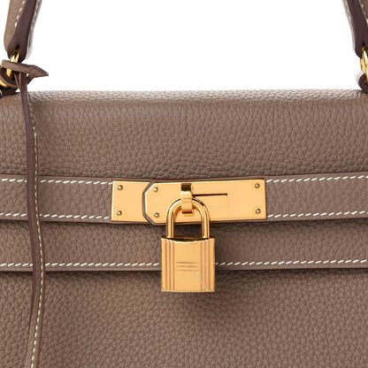 Hermes Togo Kelly Retourne 28 Etoupe 8 of 11