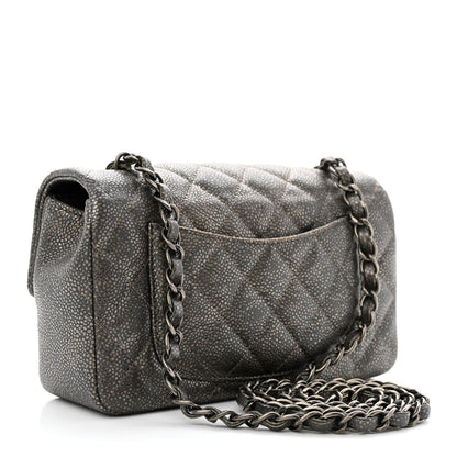 Chanel Metallic Caviar Quilted Mini Rectangular Flap Dark Silver 3 of 10