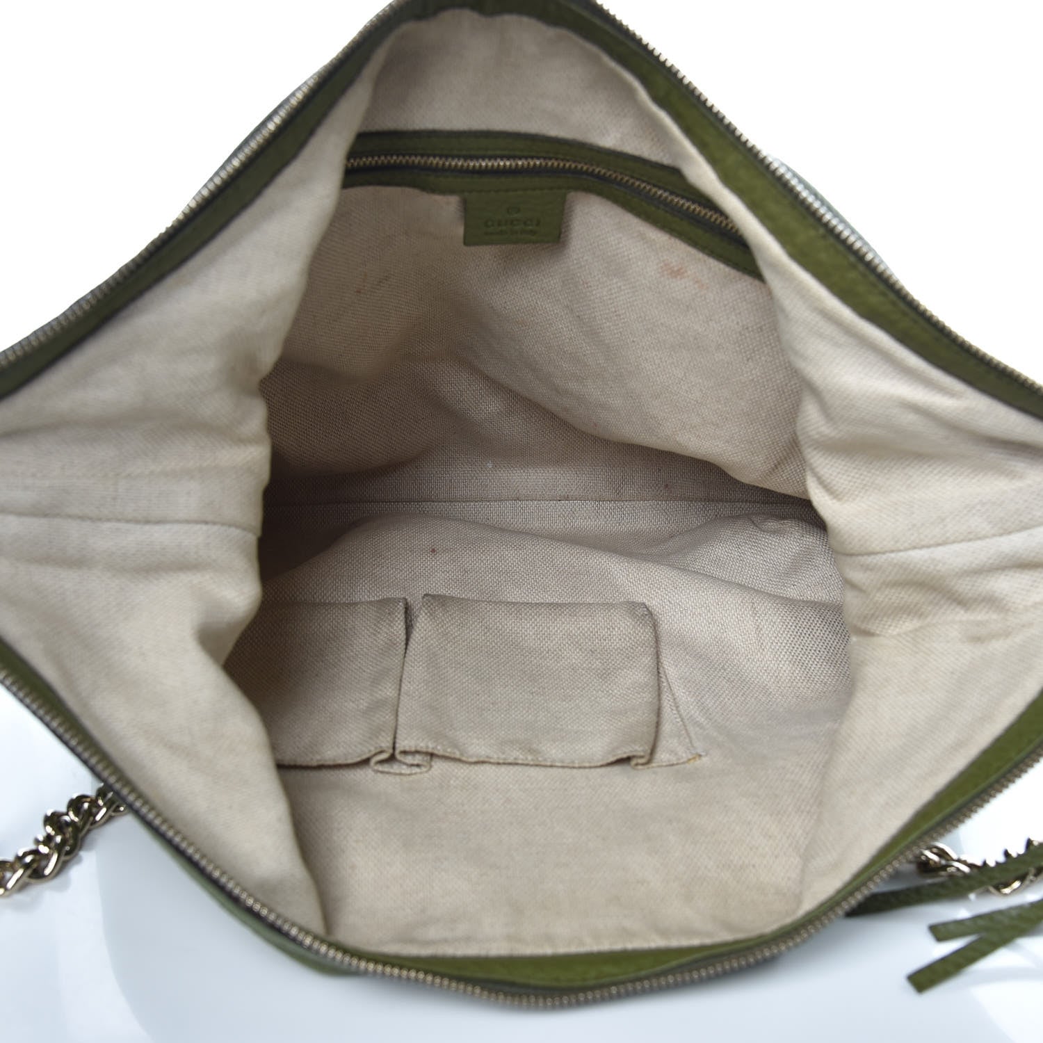 Gucci Pebbled Calfskin Medium Soho Chain Hobo Green 5 of 14