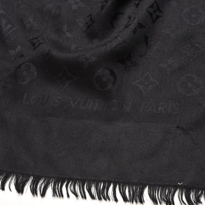 Louis Vuitton Silk Wool Monogram Shawl Black 3 of 4