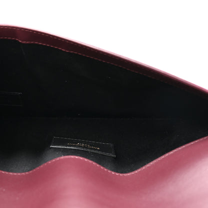 Saint Laurent Patent Calfskin Monogram Uptown Clutch Dark Red Wine 5 of 7