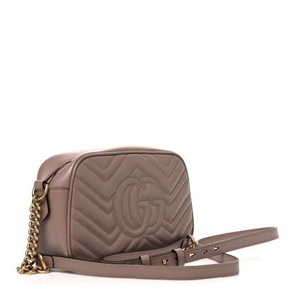 Gucci Calfskin Matelasse Small GG Marmont Chain Shoulder Bag Porcelain Rose 3 of 11