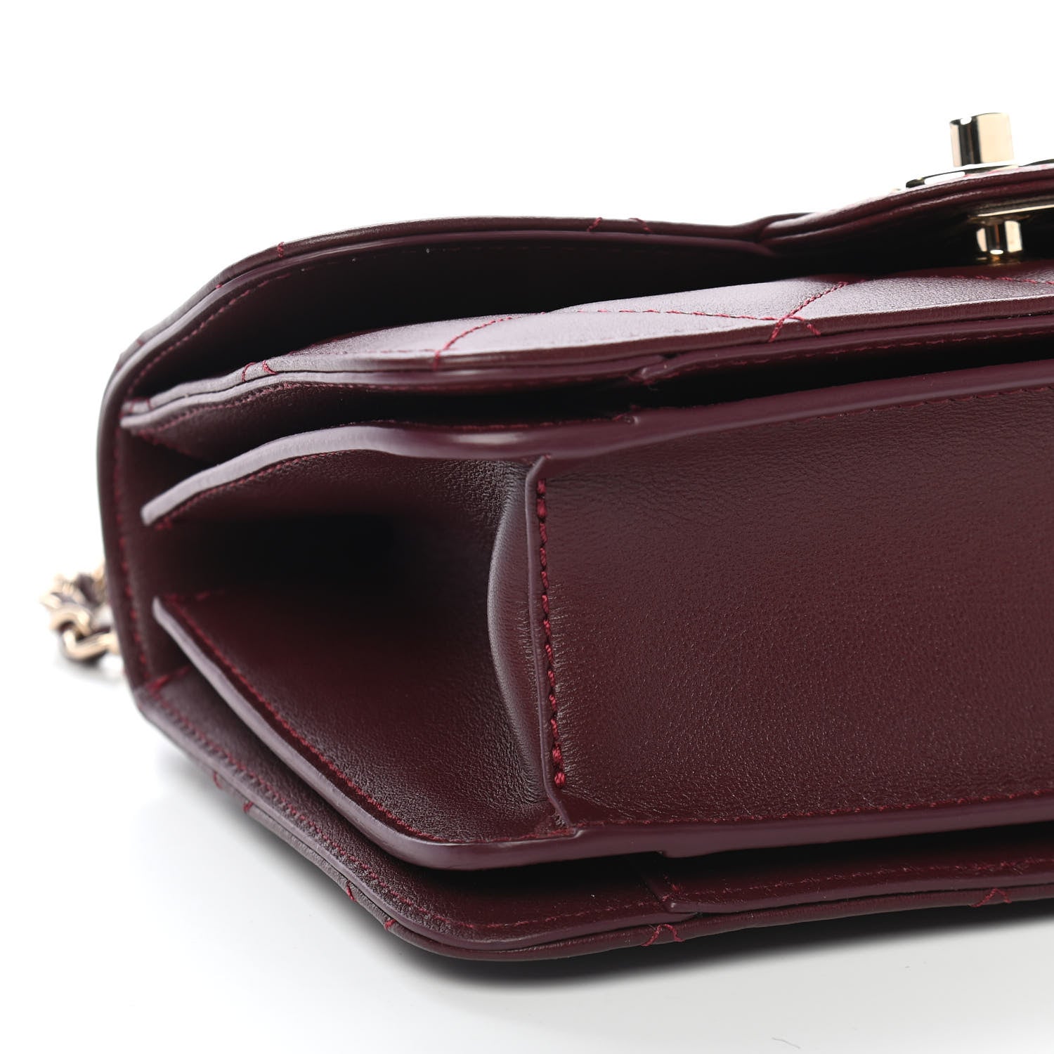 Chanel Calfskin Quilted Small Top Handle Flap Burgundy 8 of 9