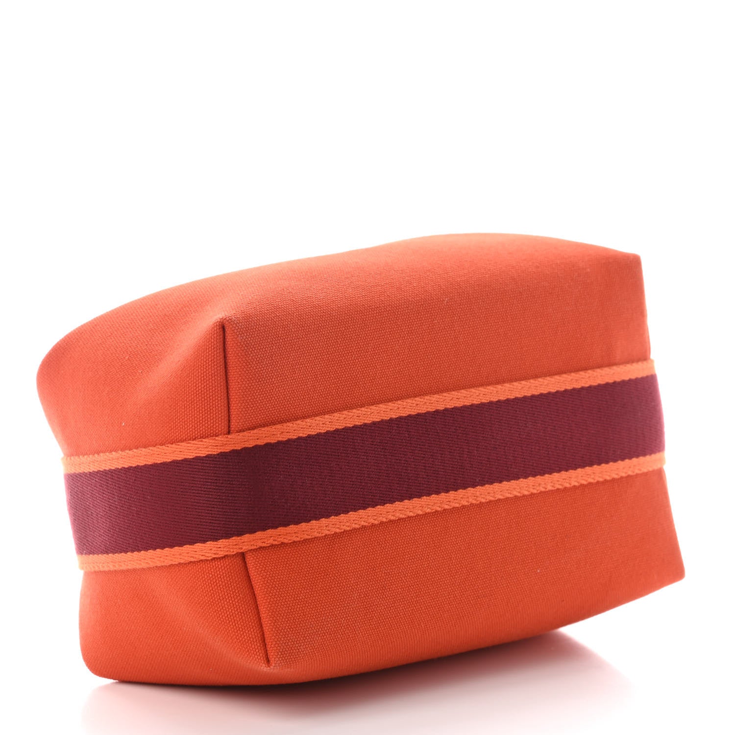 Hermes Canvas Small Bride-A-Brac Pouch Orange Burgundy 4 of 8
