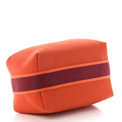 Hermes Canvas Small Bride-A-Brac Pouch Orange Burgundy 4 of 8