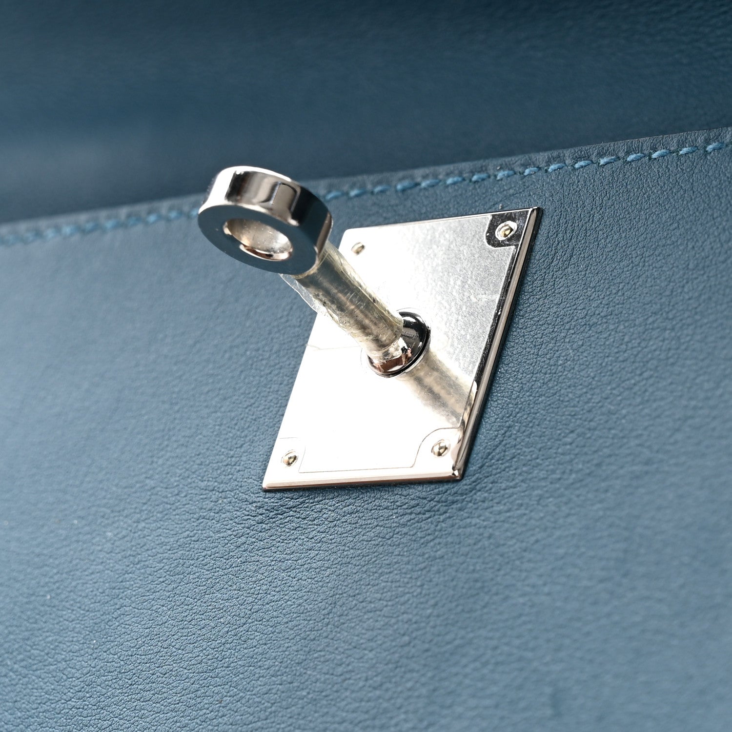 Hermes Swift Kelly Cut Clutch Pochette Bleu Tempete 8 of 11