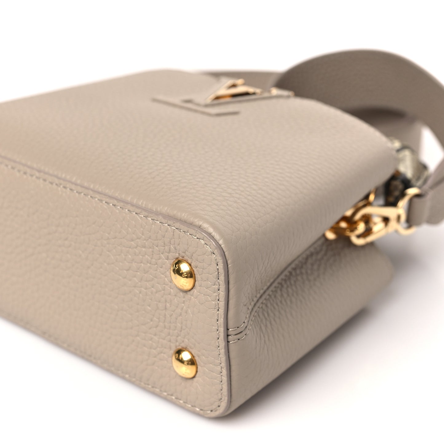Taurillon Snakeskin Mini Capucines Galet