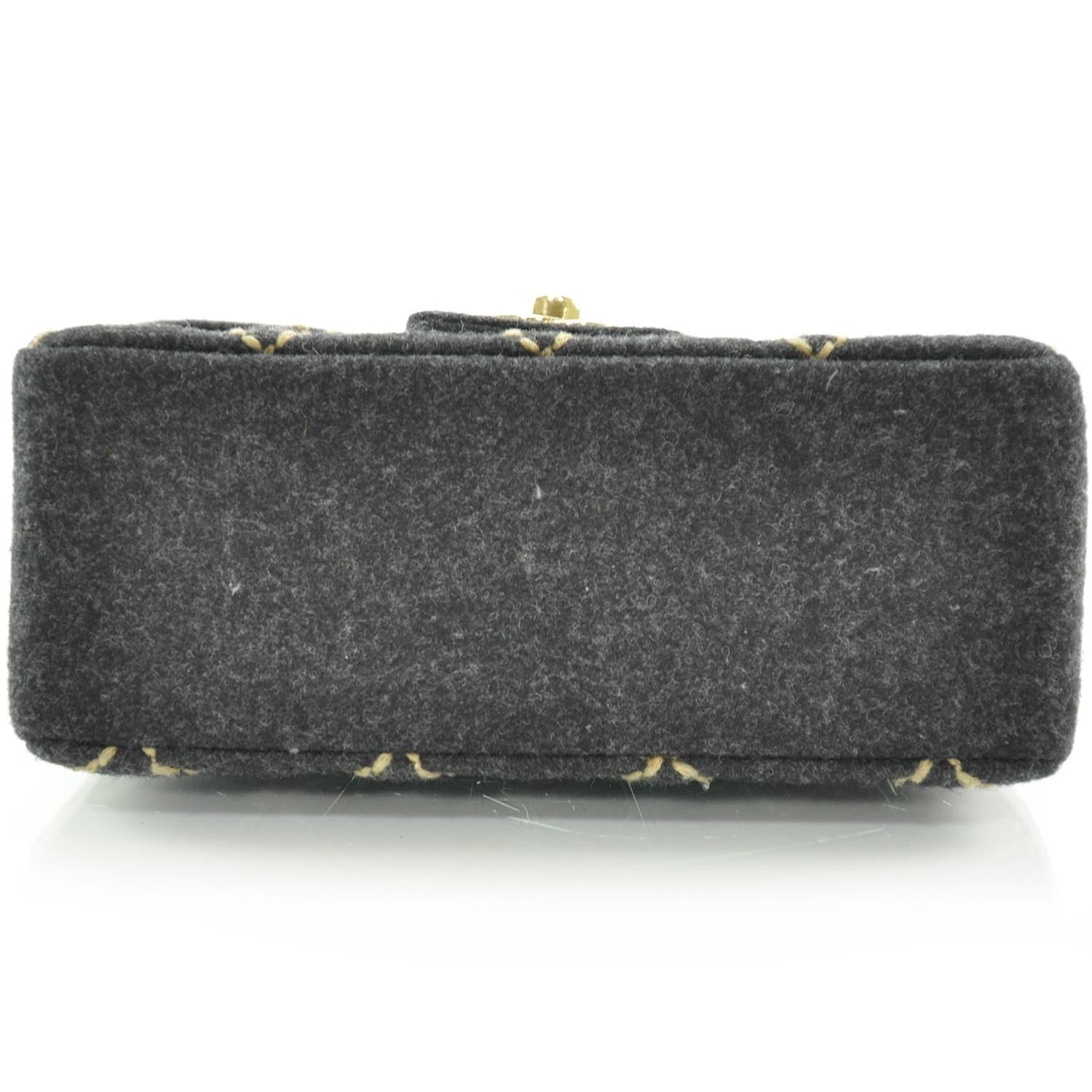 Chanel Wool Contrast Stitch Surpique Mini Flap Charcoal 5 of 12