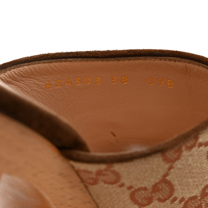 Gucci GG Monogram Suede Houdan Platform Slide Sandals 38 Beige Ruggine Maroon 6 of 9
