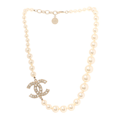 Chanel Pearl CC 100th Anniversary Necklace Light Gold 3 of 5