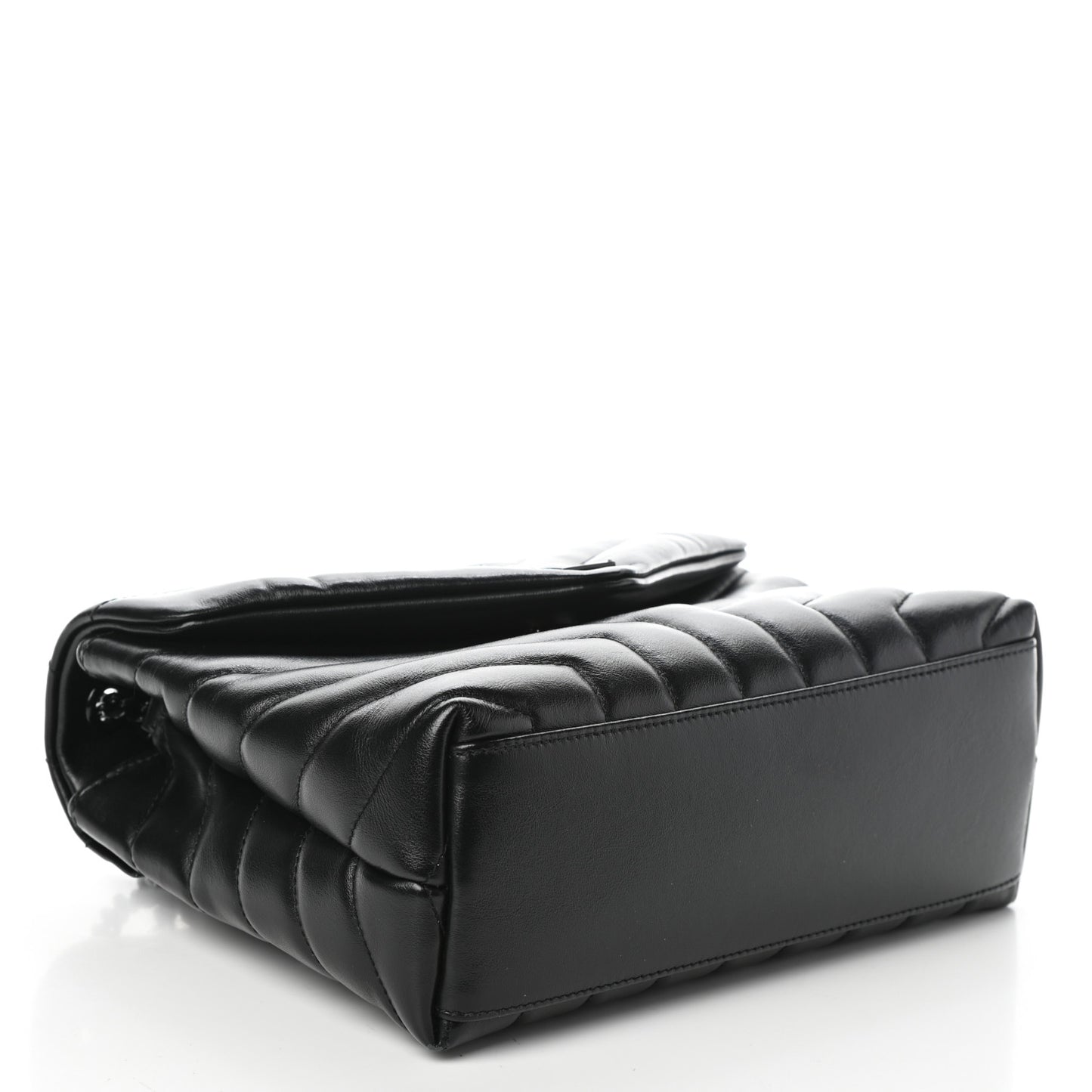 Calfskin Y Quilted Monogram Small Loulou Chain Satchel Black