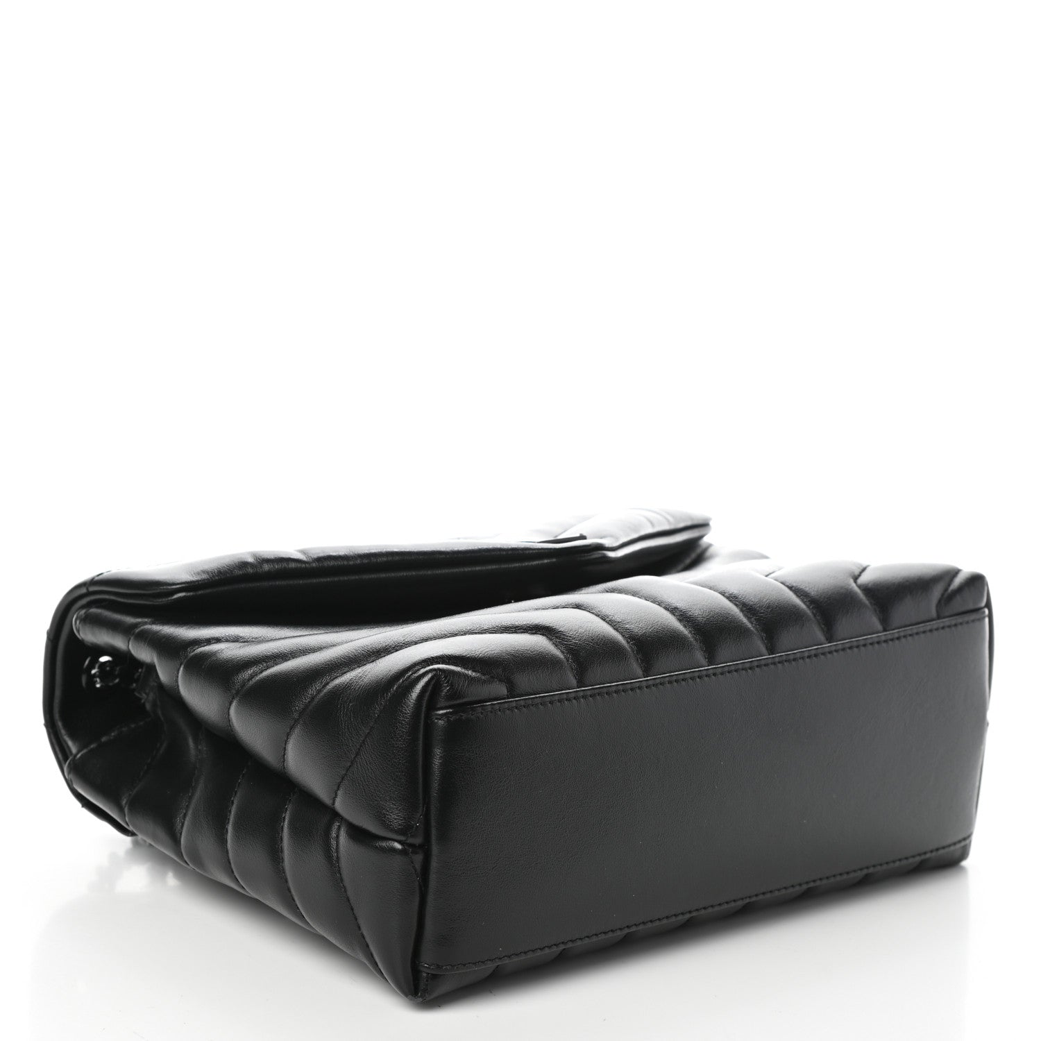 Saint Laurent Calfskin Y Quilted Monogram Small Loulou Chain Satchel Black 4 of 9