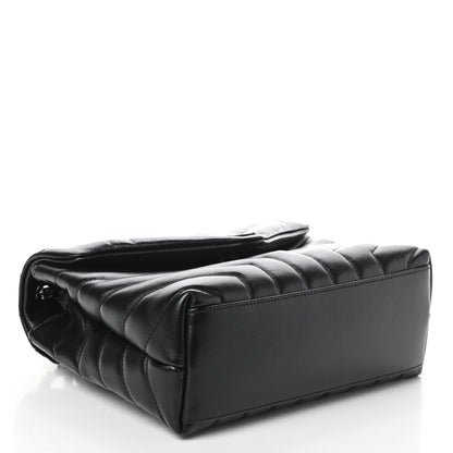 Saint Laurent Calfskin Y Quilted Monogram Small Loulou Chain Satchel Black 4 of 9