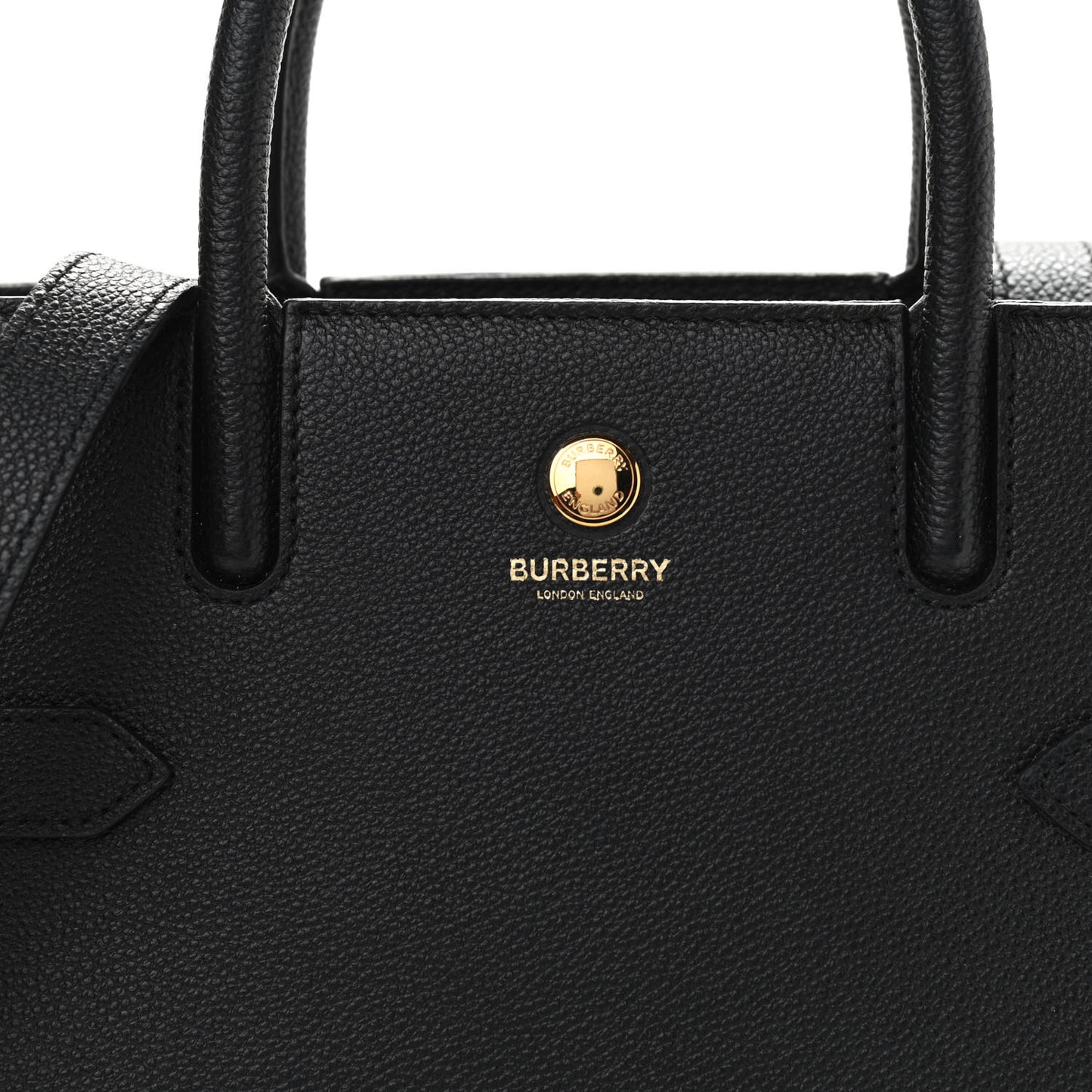 Grainy Calfskin Mini Two Handle Title Bag Black