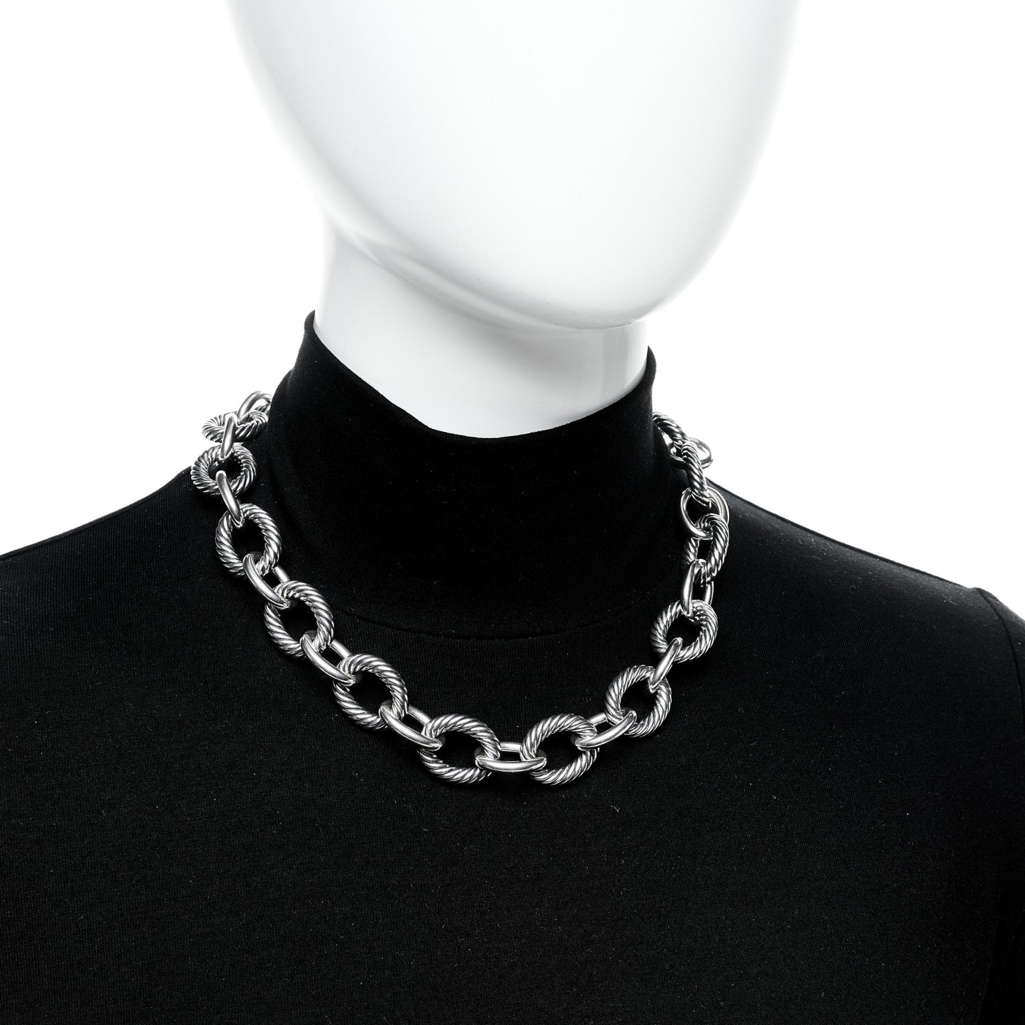 Sterling Silver 18mm Oval Link Necklace