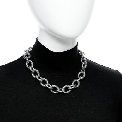 David Yurman Sterling Silver 18mm Oval Link Necklace 2 of 4