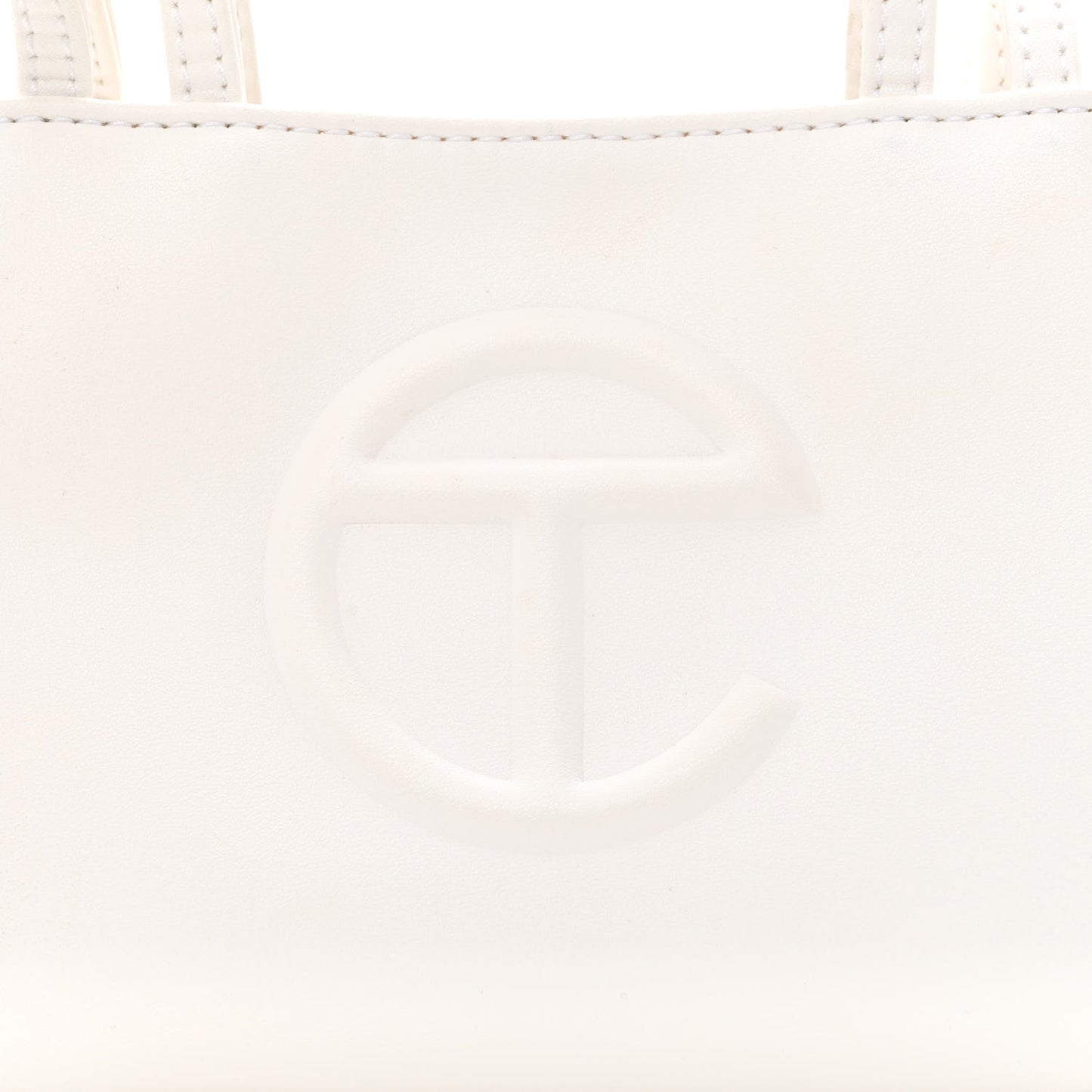 Vegan Leather Small Shopping Bag White