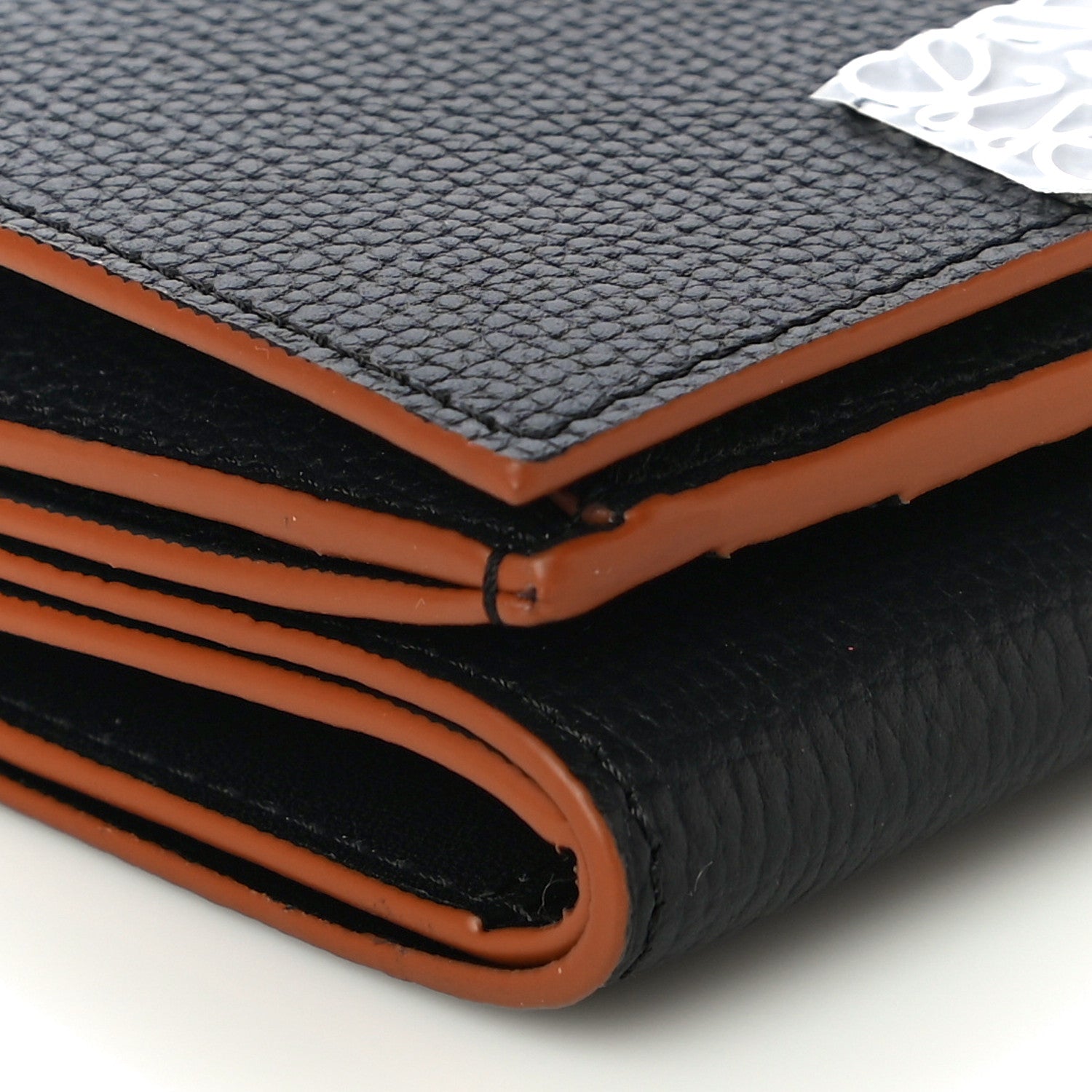Loewe Grained Calfskin Anagram Trifold Wallet Black 9 of 10