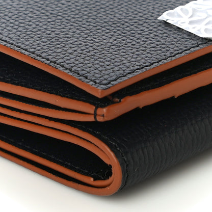 Loewe Grained Calfskin Anagram Trifold Wallet Black 9 of 10